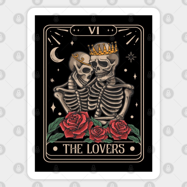 The Lovers Tarot Card Magnet by Charaf Eddine